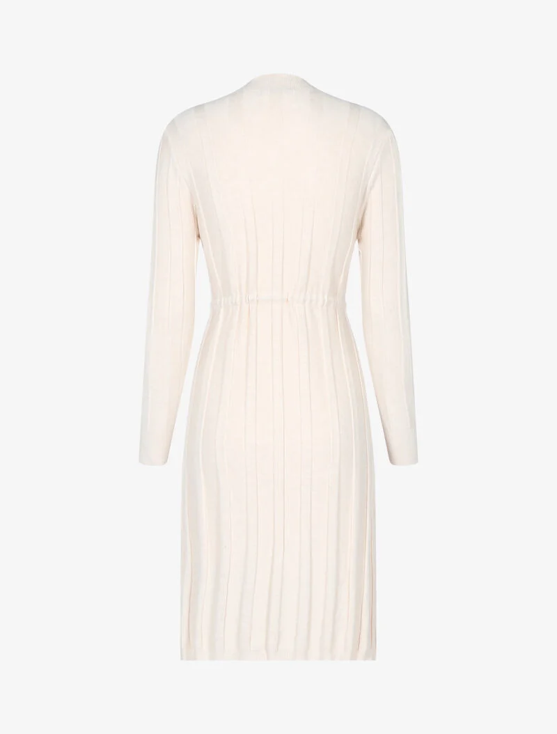 Kleid mit Kordelzug - beige