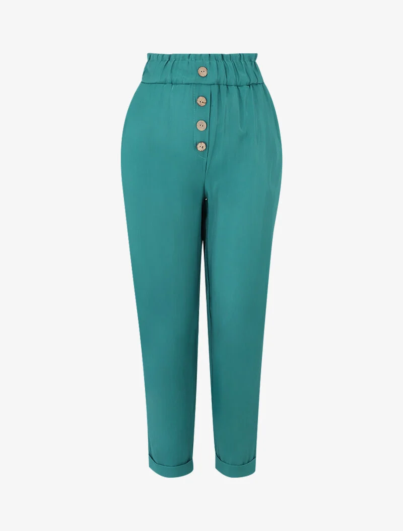 Irisierende Karottenhose - Grün