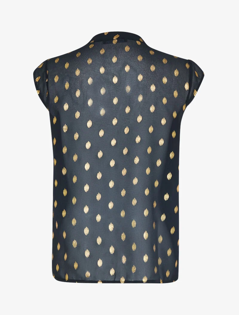 Oberteil aus Voile mit gesprenkeltem Print - schwarz