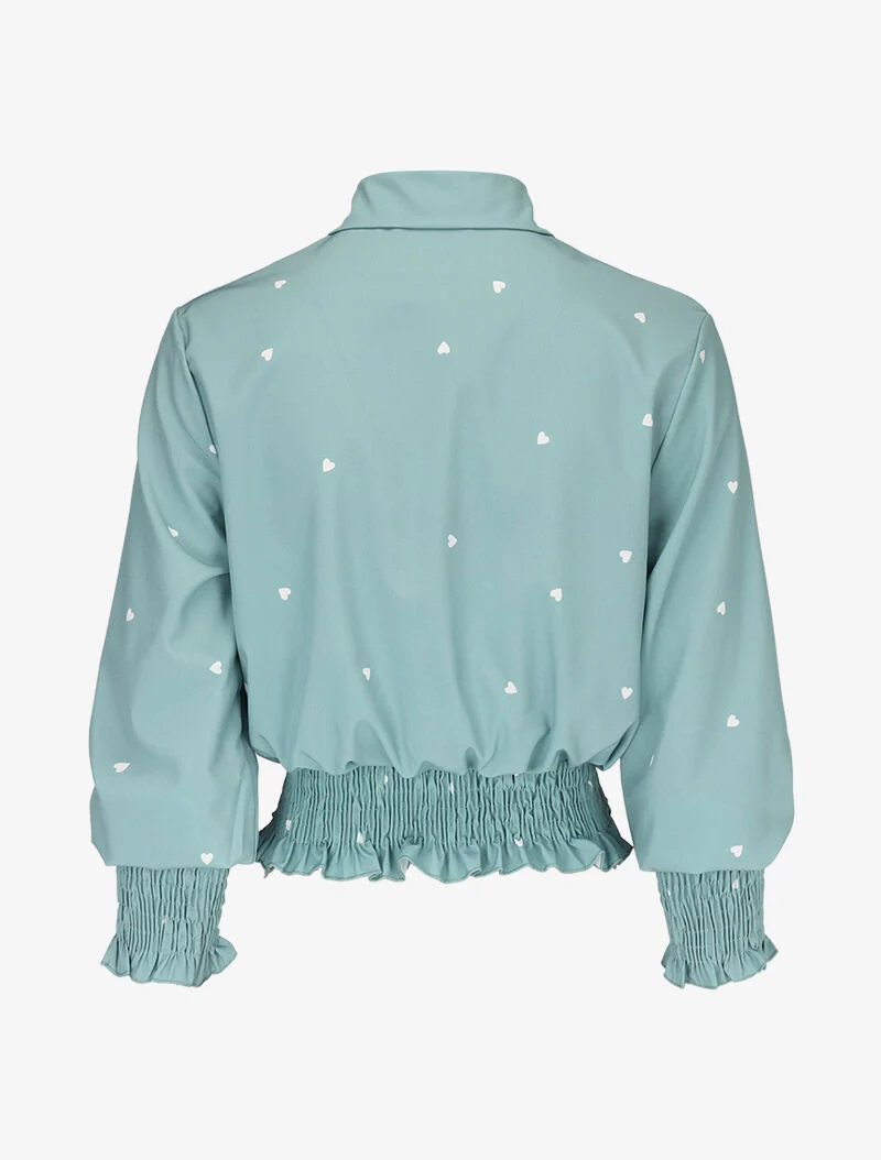 Herzbedrucktes Crop-Top - Türkis