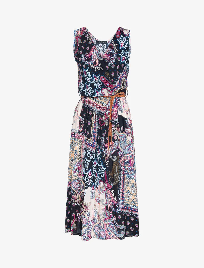 Kleid mit Paisley-Muster - schwarz
