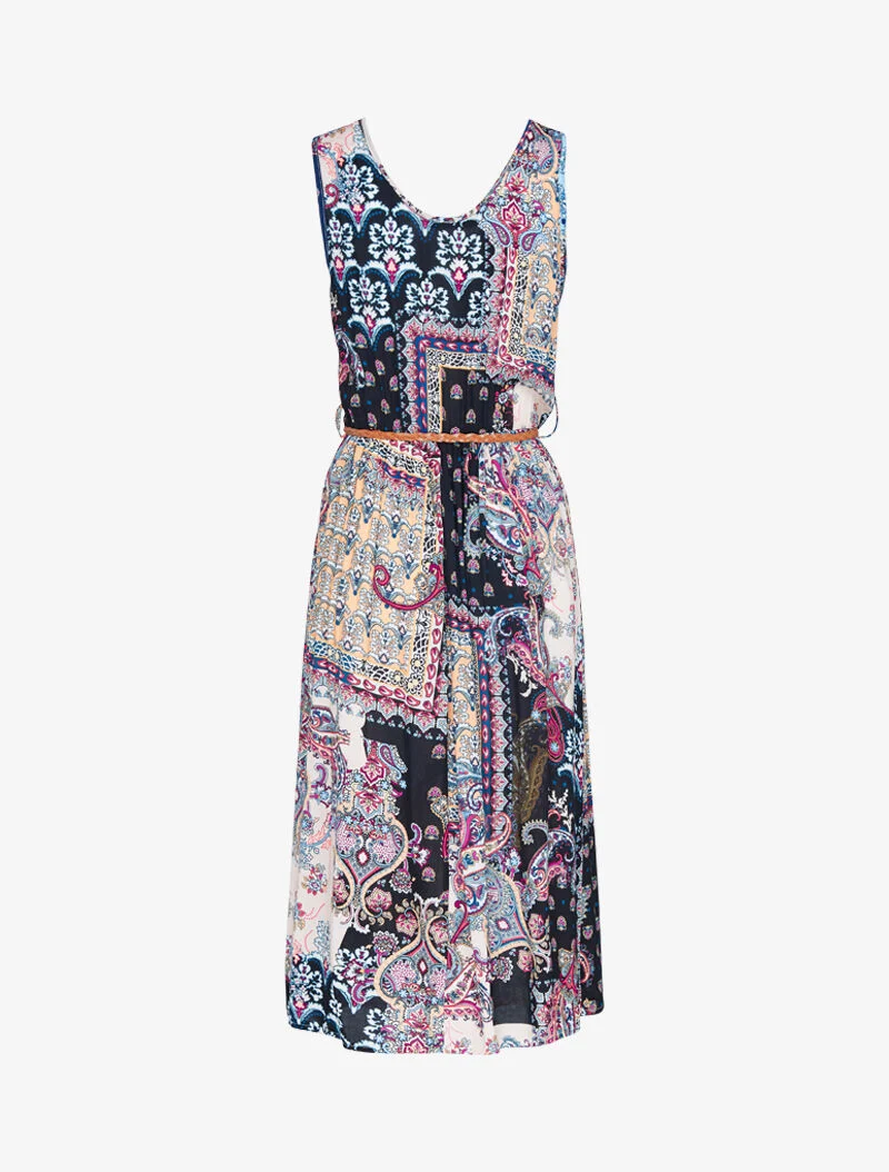 Kleid mit Paisley-Muster - schwarz