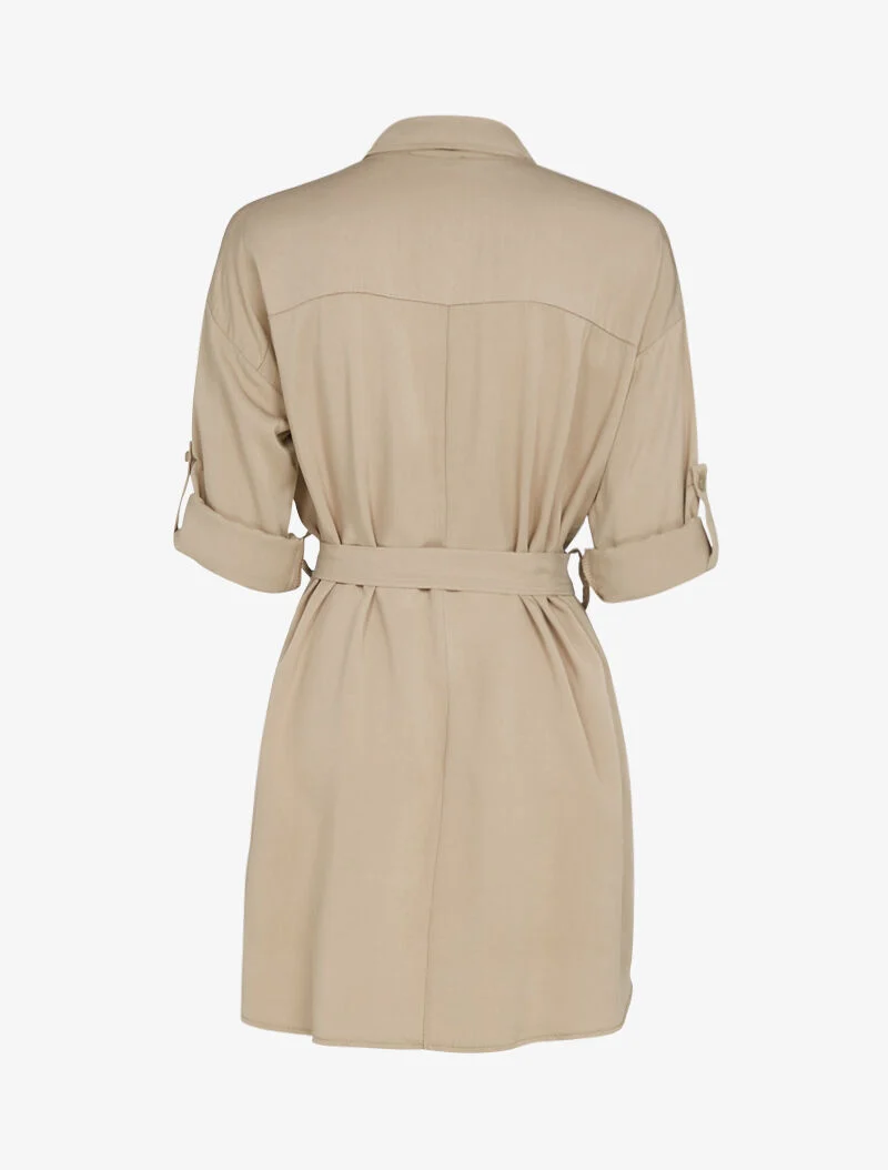 Fließende, gegürtete Sahara-Jacke - Kamel