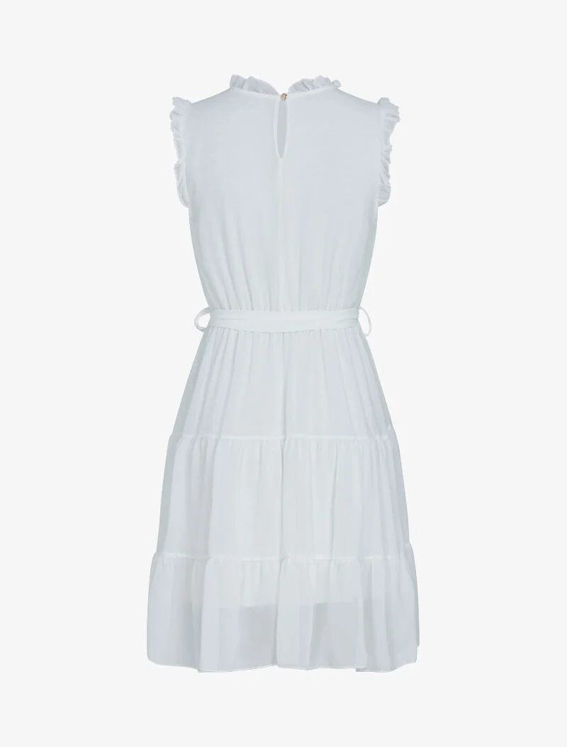 Kleid aus Rüschenstoff - Ecru