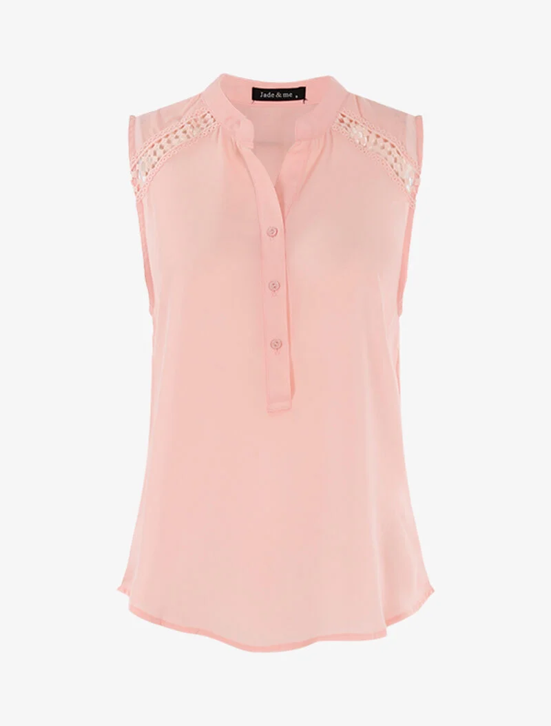 Ärmellose Oberhemd im Top-Stil - Rose