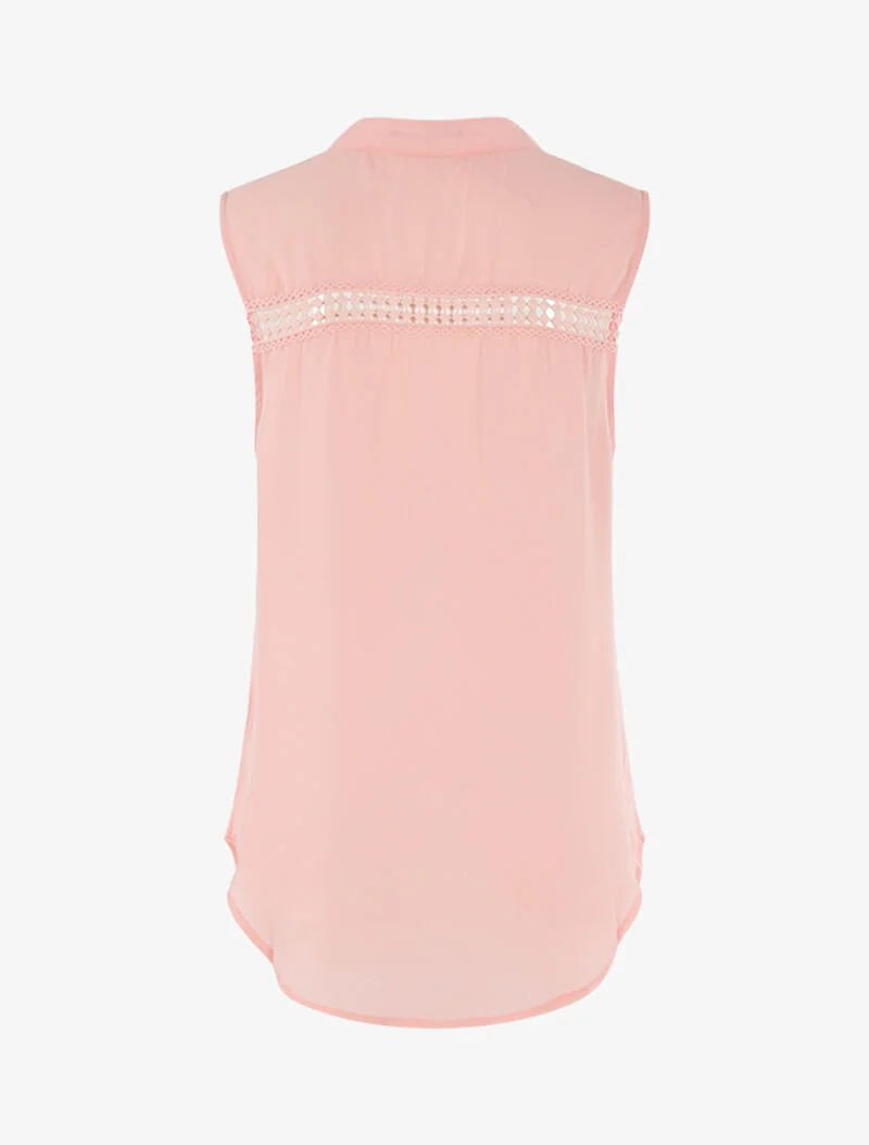 Ärmellose Oberhemd im Top-Stil - Rose