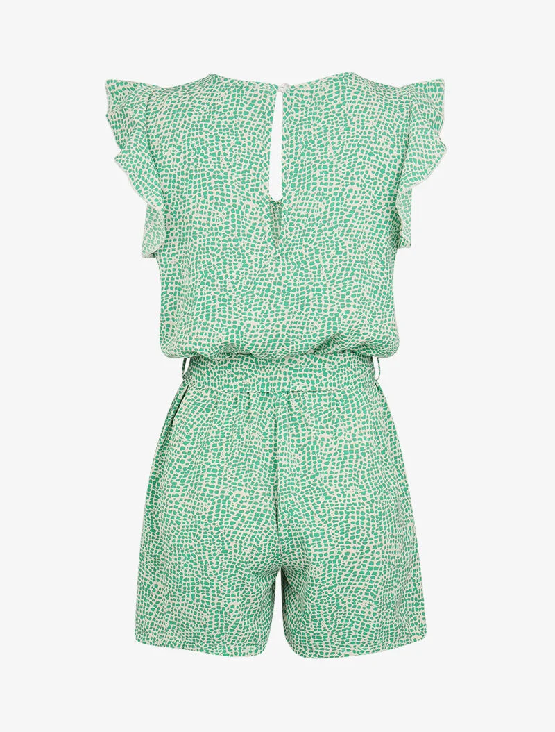 Gepunkteter Jumpsuit - Grün