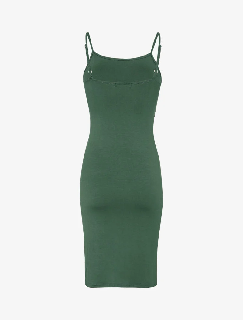 Einfarbiges Basic-Kleid - Grün