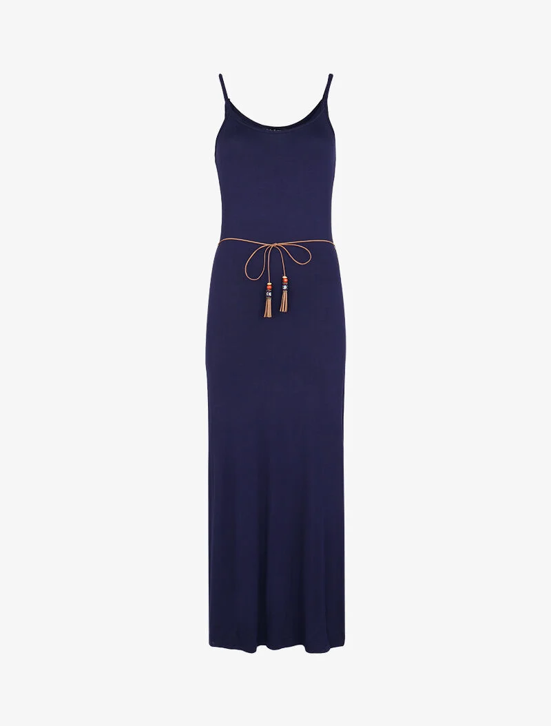 Kleid mit geschlitzten Seiten - Marine
