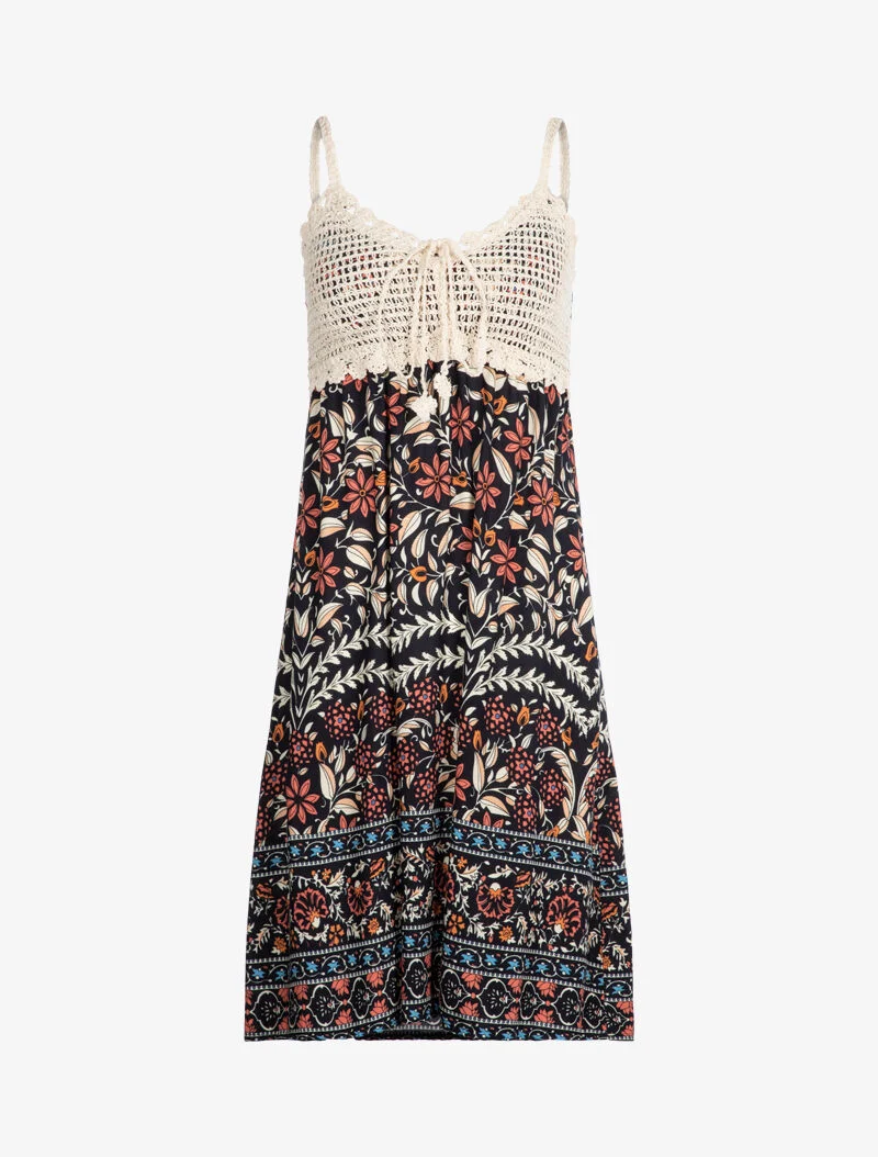 Kleid mit grafischem Blumenmuster - Mitternachtsblau