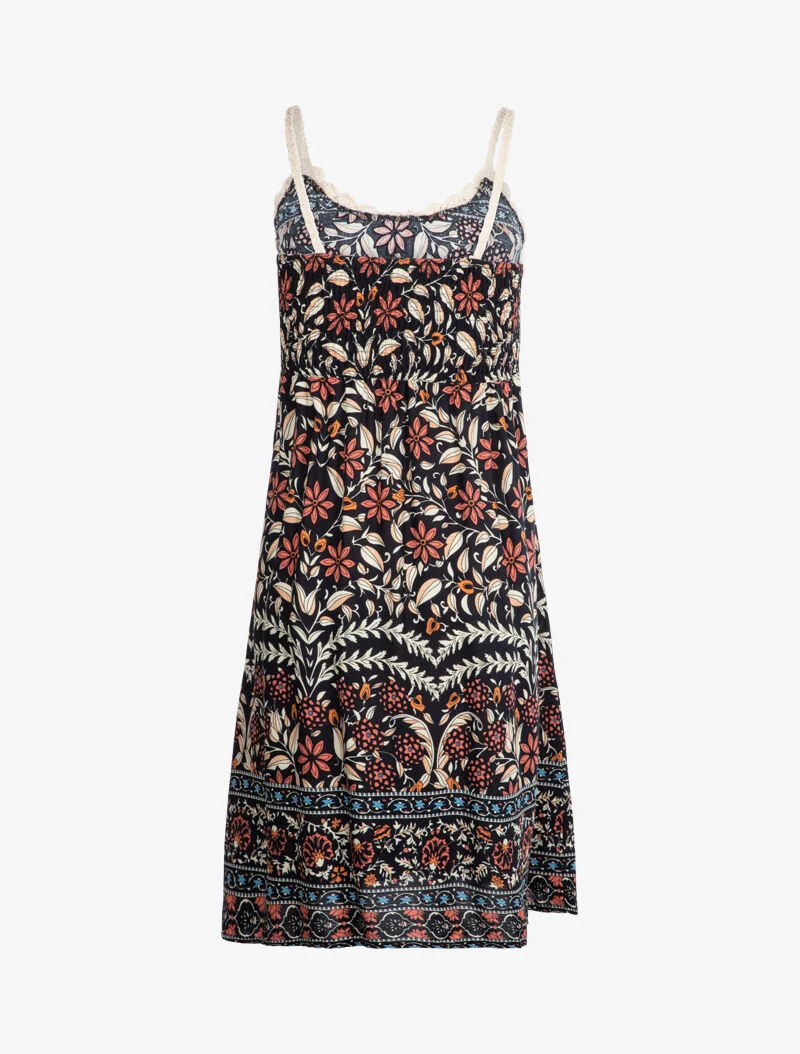 Kleid mit grafischem Blumenmuster - Mitternachtsblau