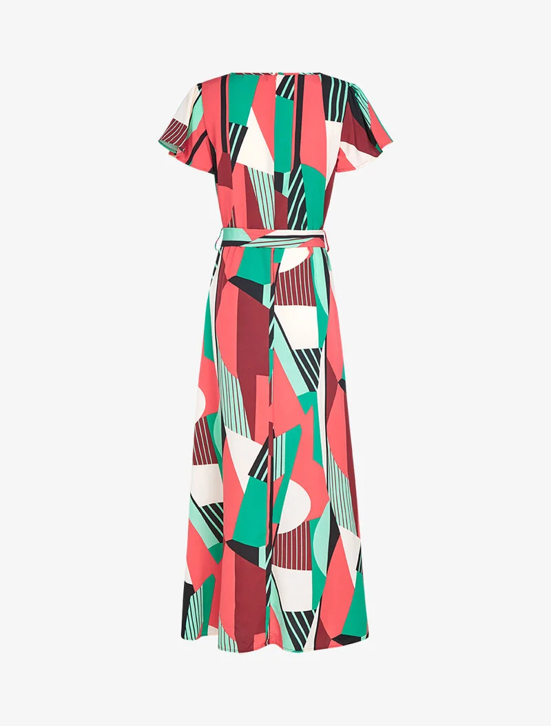 Kleid mit grafischen Mustern - Rot