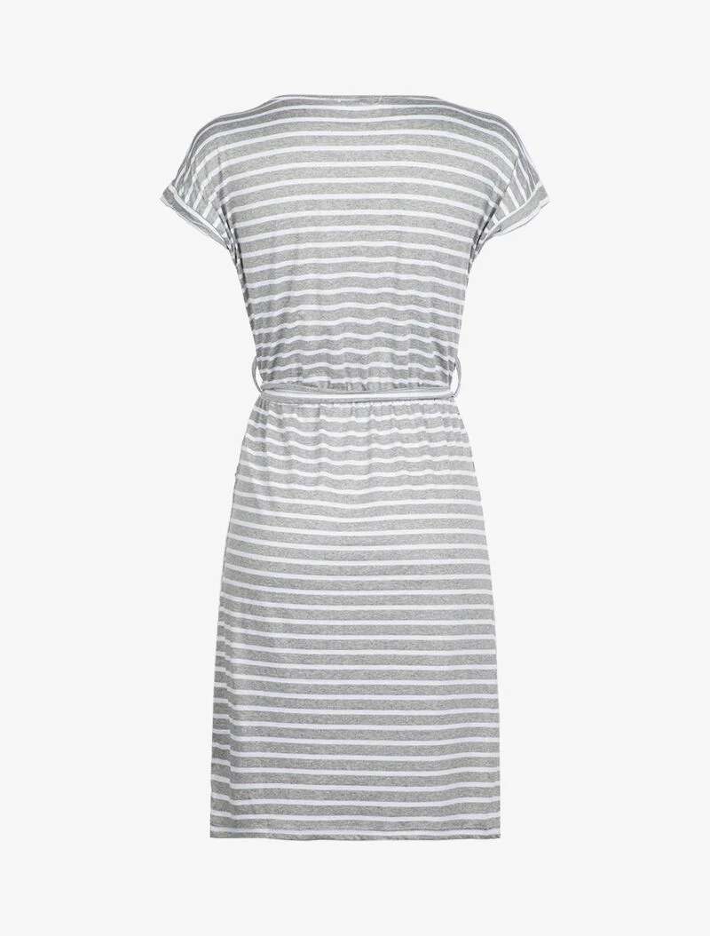 Gestreiftes Skaterkleid - Hellgrau
