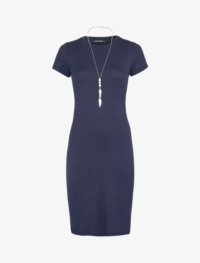 Figurbetontes T-Shirt-Kleid - Marine