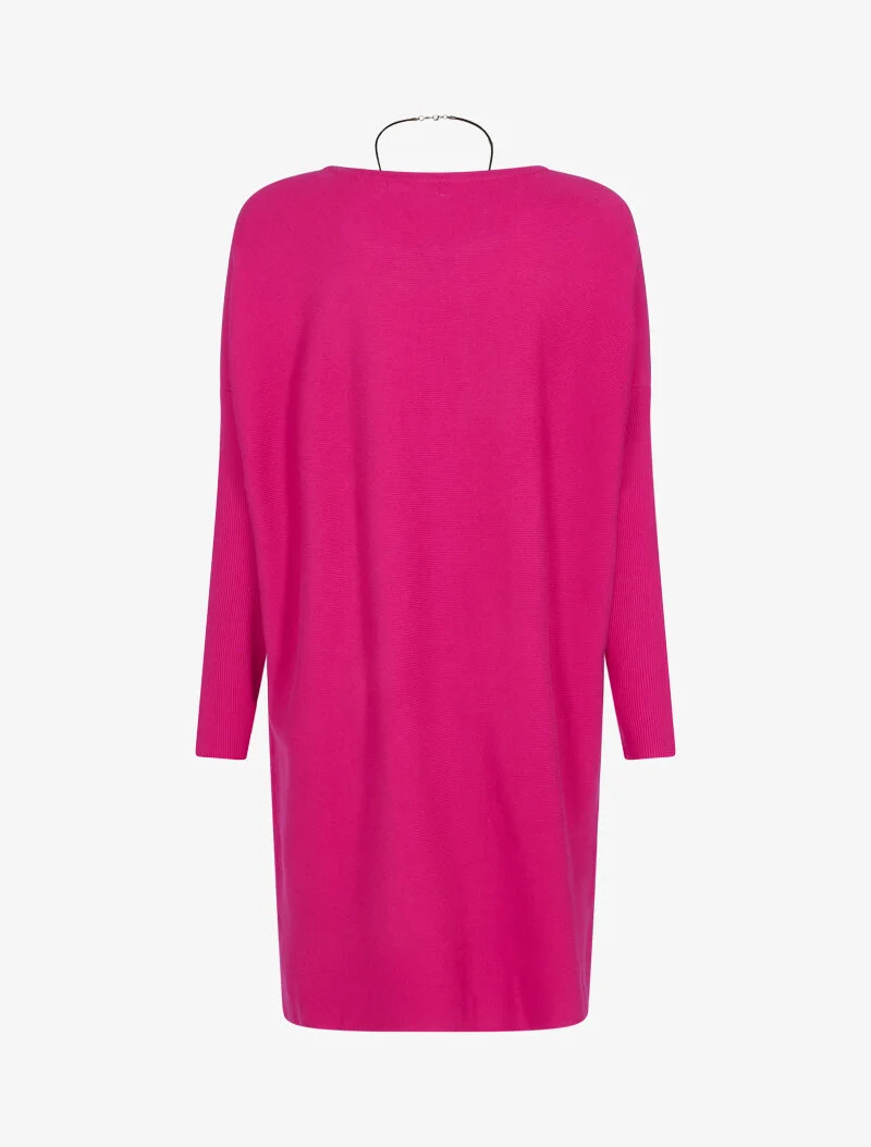 Lockeres Kleid mit langer Kette - Fuchsie