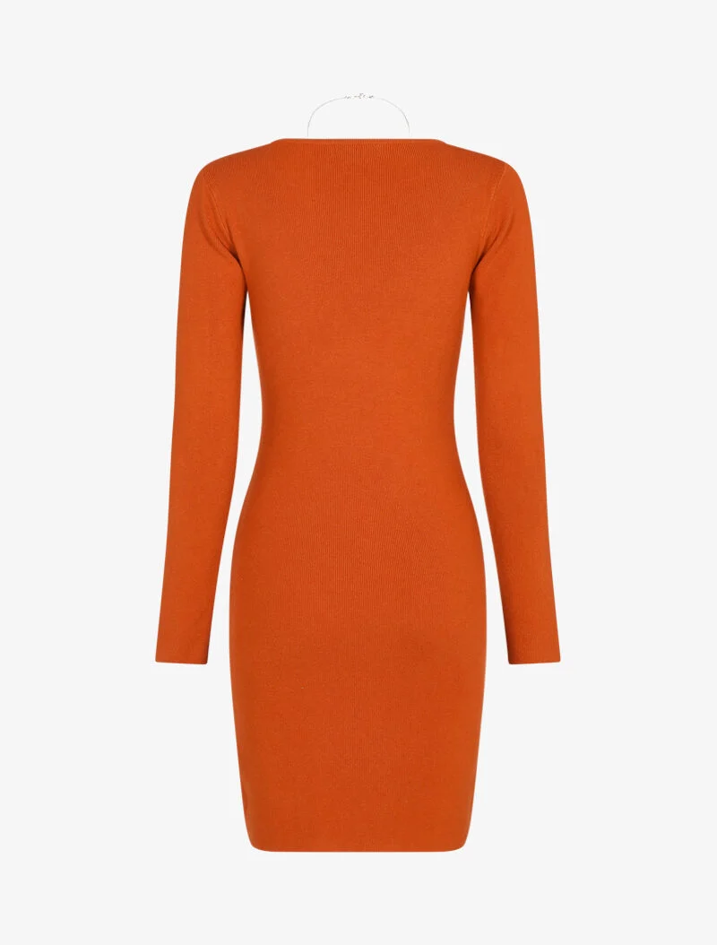 Einfaches Pullikleid - Orange