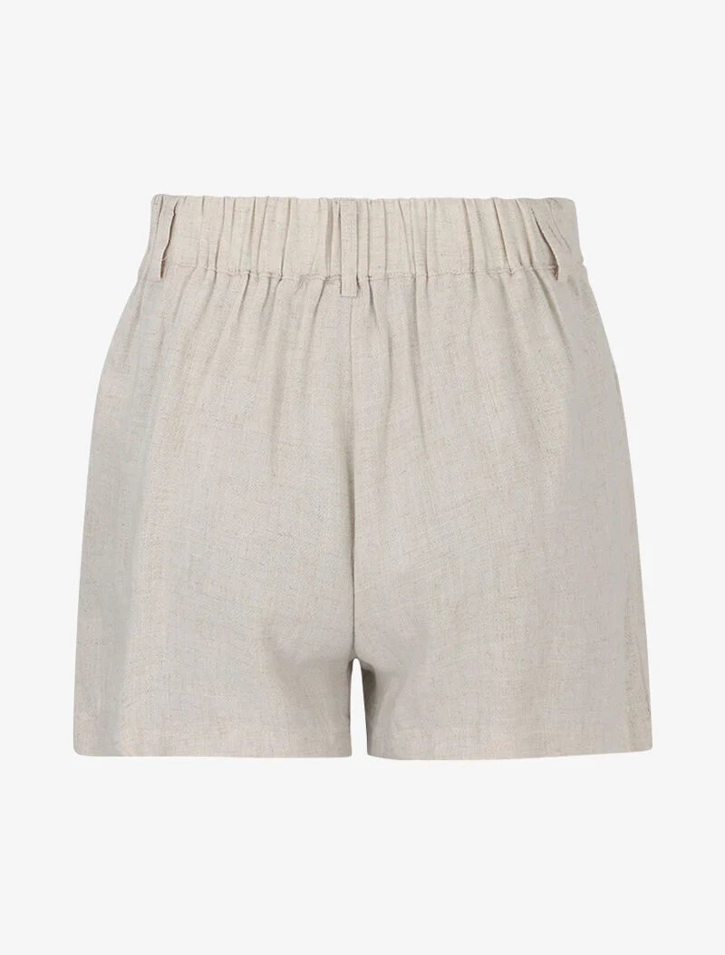 Kurze Hose aus Leinwand - beige