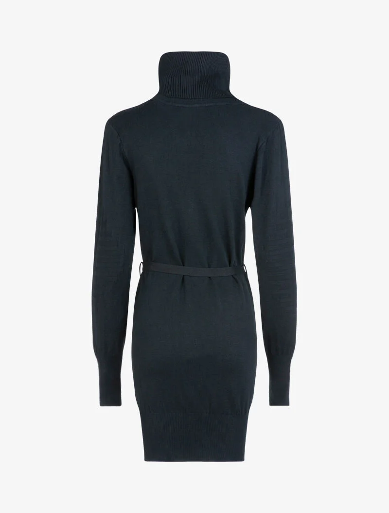 Strickkleid mit geflochtenen Details und Relief. - schwarz