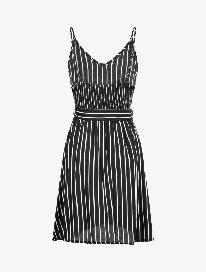 Kleid mit Streifenmuster - schwarz