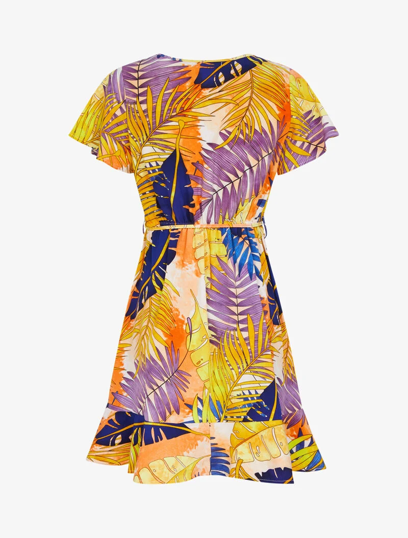 Wickelkleid mit Sommerdruck - Orange