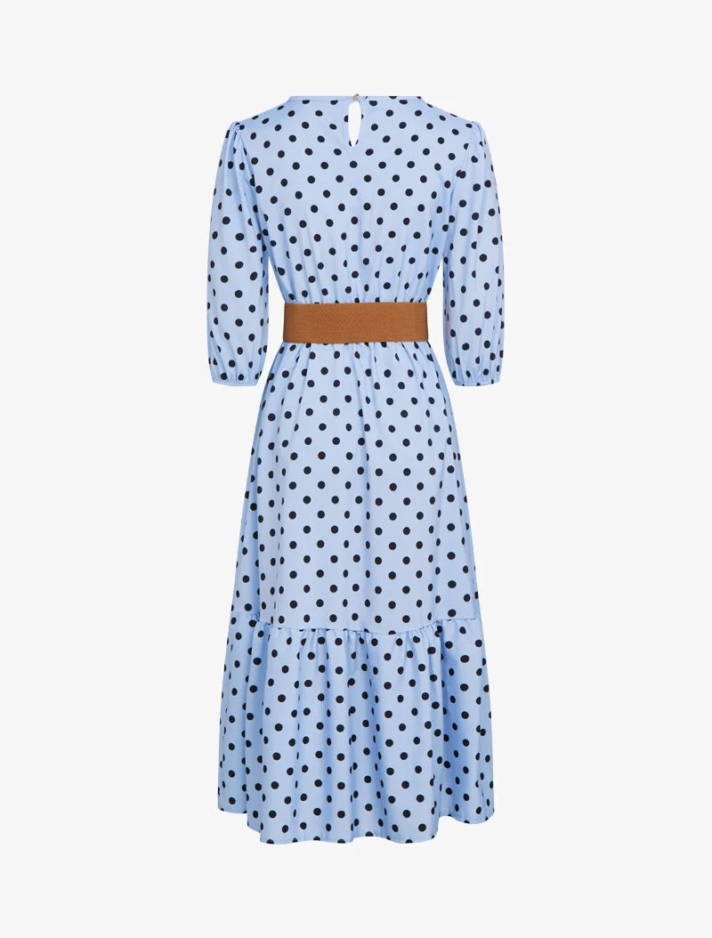 Kleid mit Punktmuster - Himmelblau