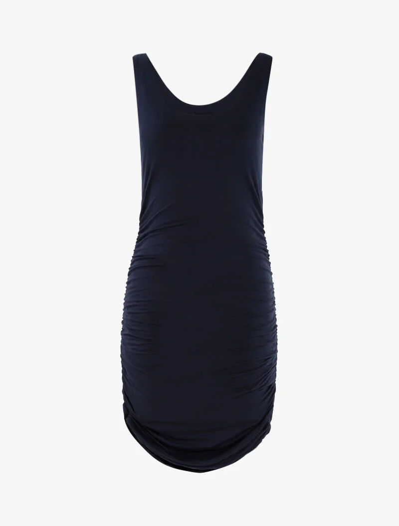 Kleid mit gerafften Seiten - Marine