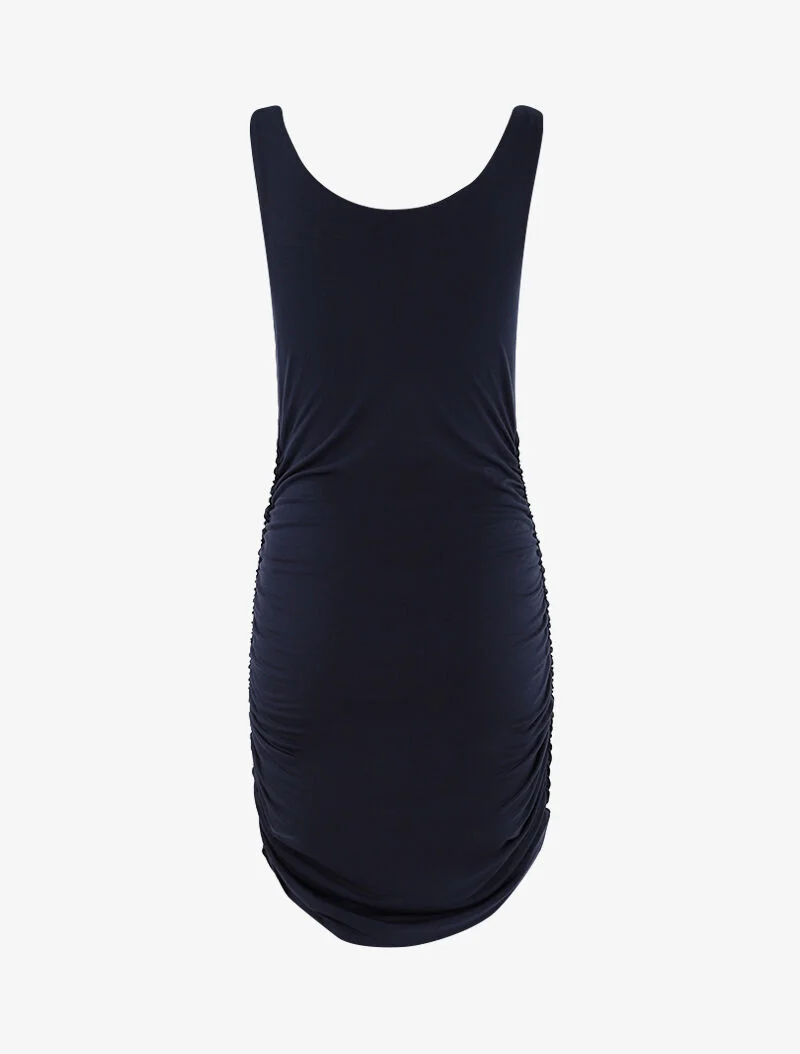 Kleid mit gerafften Seiten - Marine