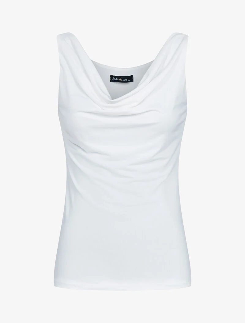 Cowl-Neck-Tanktop - weiß