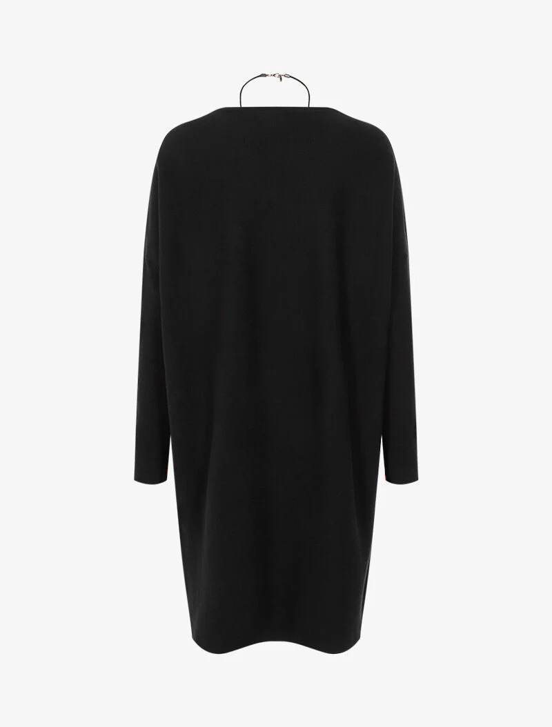 Lockeres Kleid mit langer Kette - schwarz