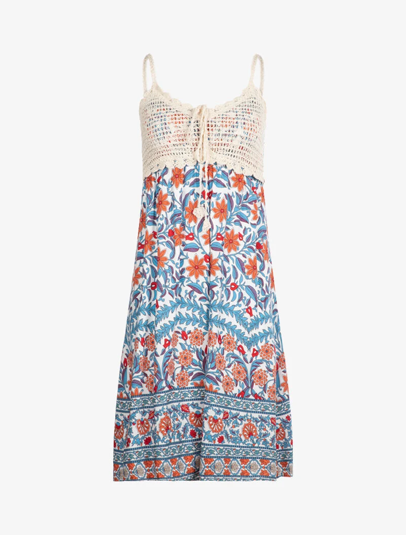 Kleid mit grafischem Blumenmuster - weiß