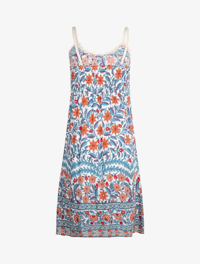 Kleid mit grafischem Blumenmuster - weiß