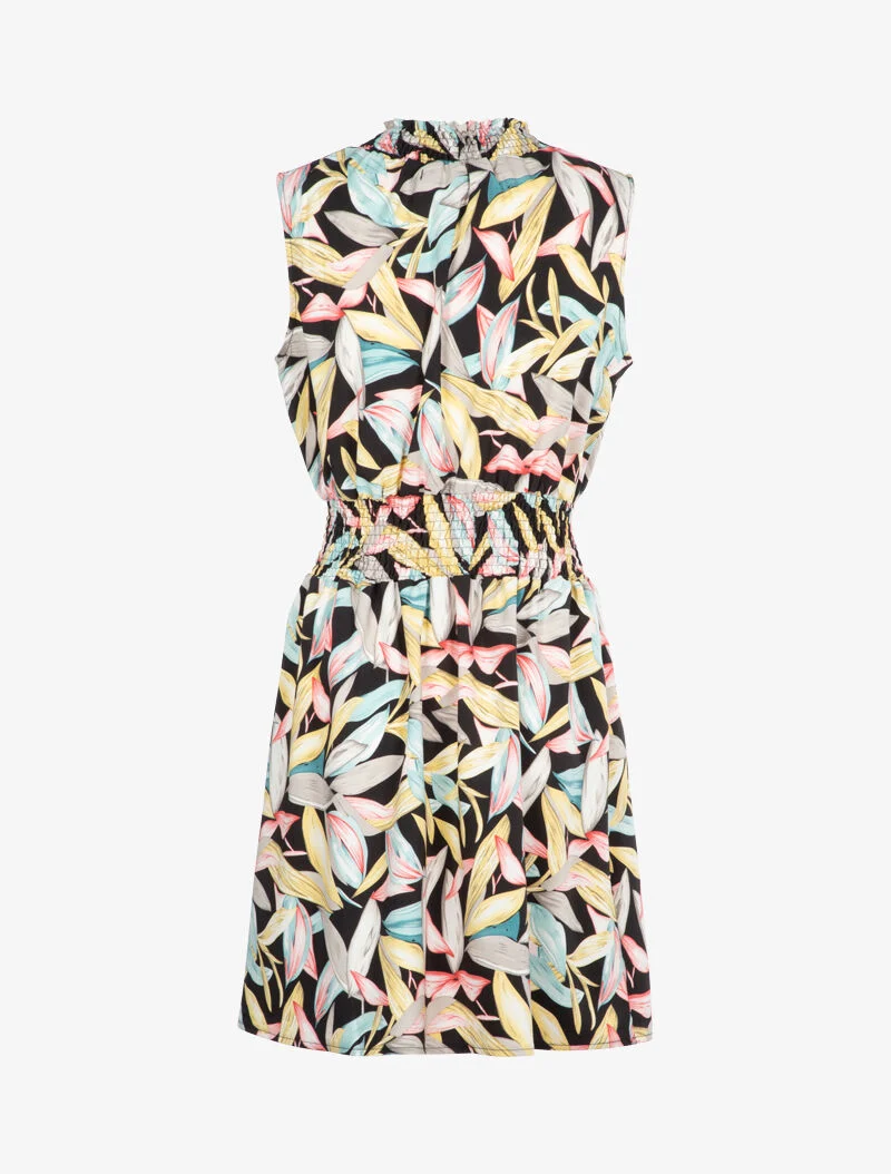 Kleid mit elastischem Stehkragen - schwarz
