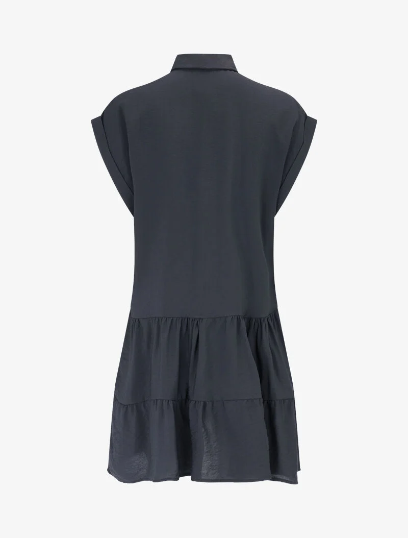 Kurzes Kleid im Hemdblusenstil mit quadratischem Schnitt. - schwarz