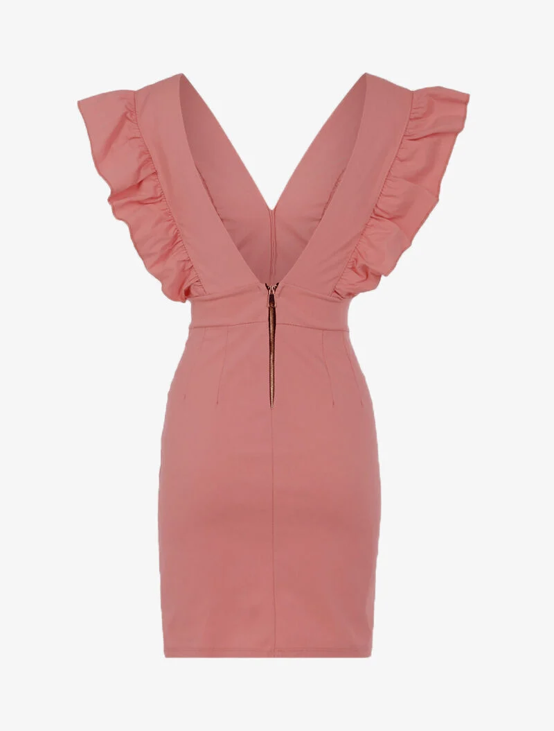 Kleid mit Rüschenärmeln - Rose