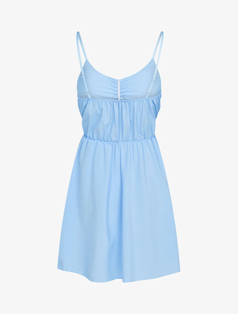 Skaterkleid mit schmalen Trägern - Himmelblau