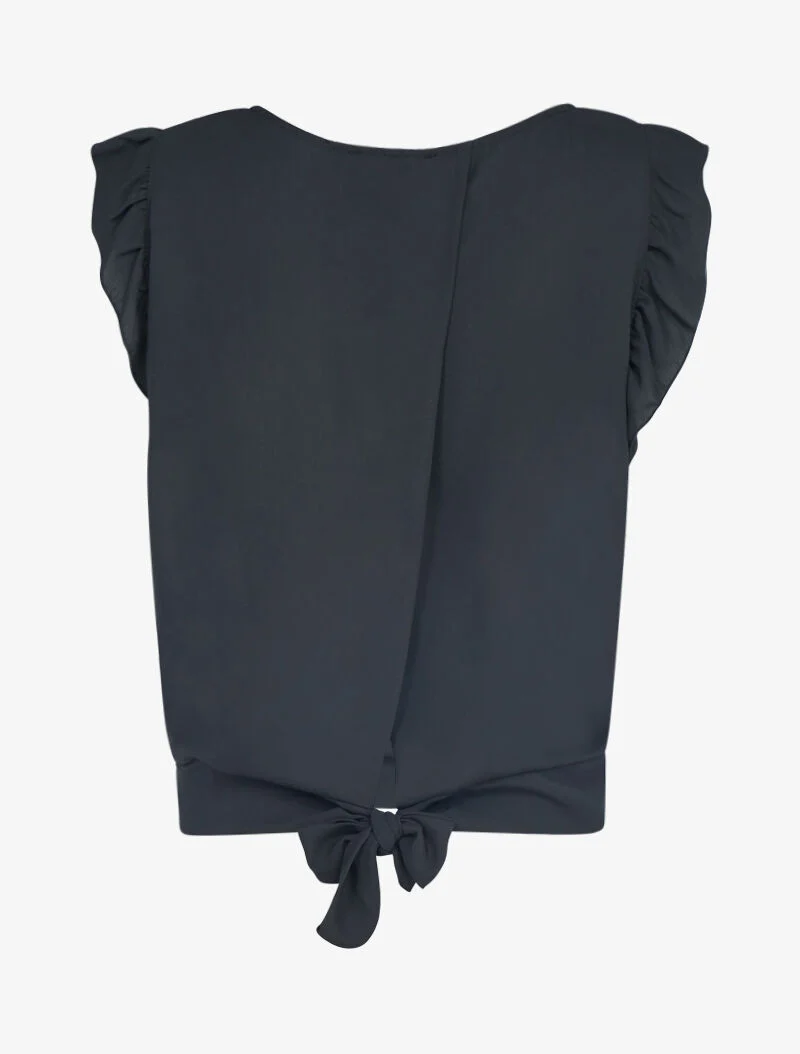 Transparenter Crop-Top mit offenem Rücken - schwarz