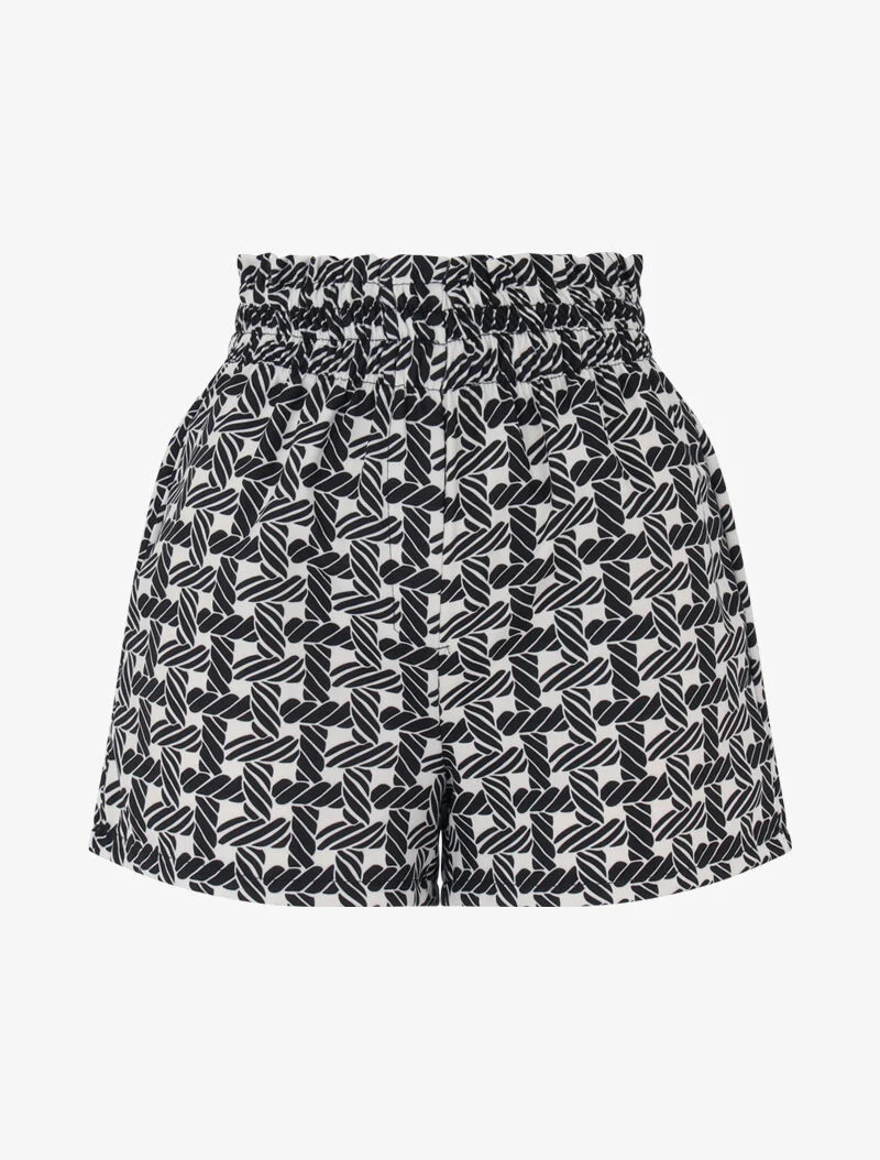 Grafisch bedruckte Minishorts - schwarz