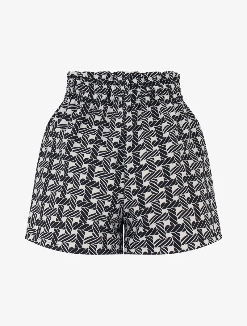 Grafisch bedruckte Minishorts - schwarz
