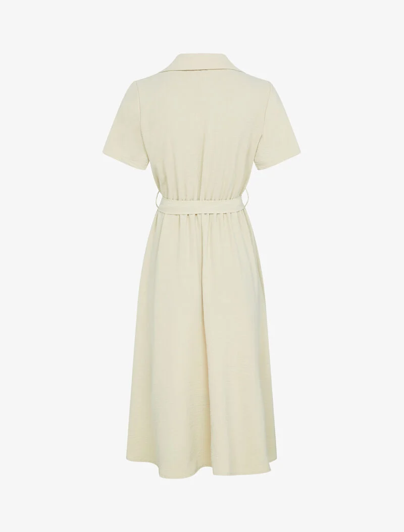 Kleid mit geknöpftem Oberteil - beige
