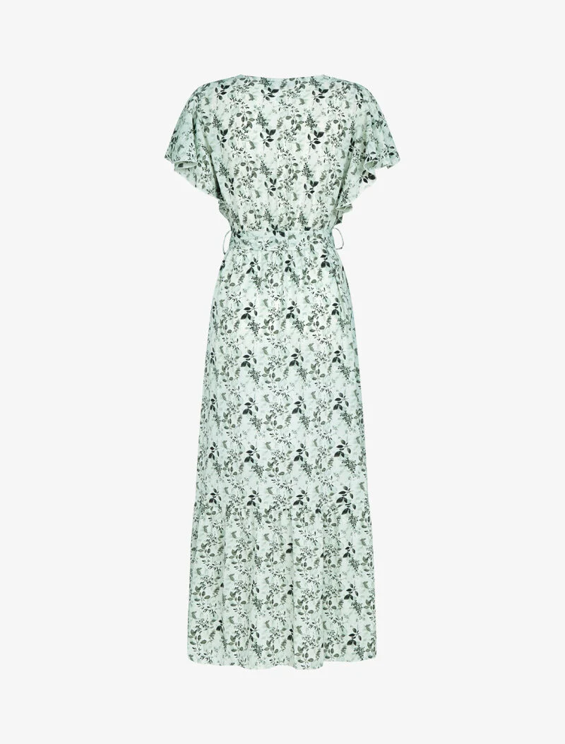 Kleid mit stilisiertem Blattmuster - Wassergrün