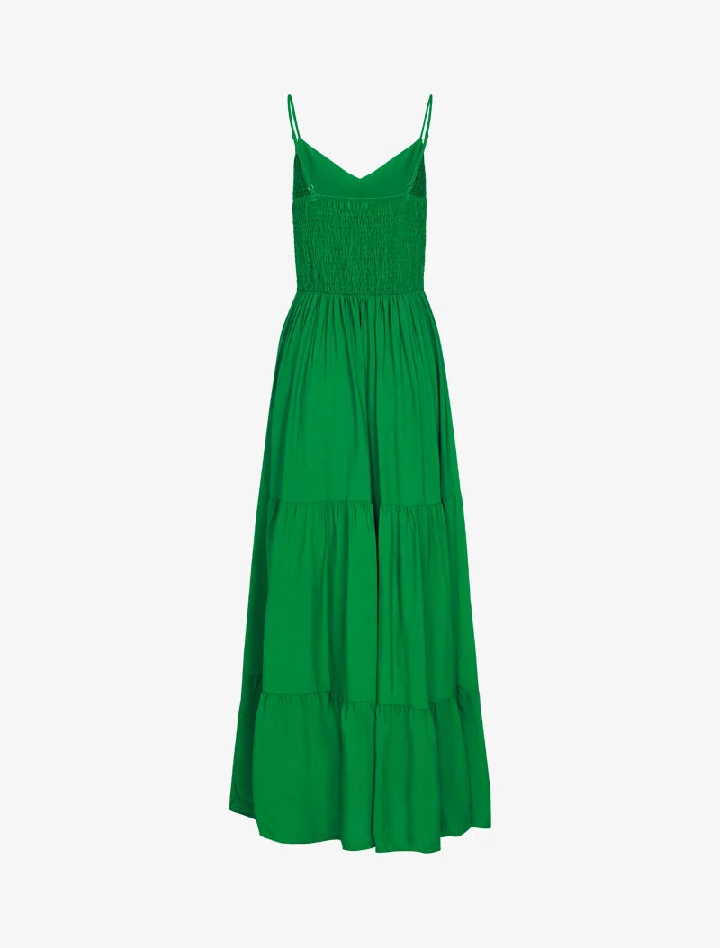 Einfarbiges langes Kleid - Grün