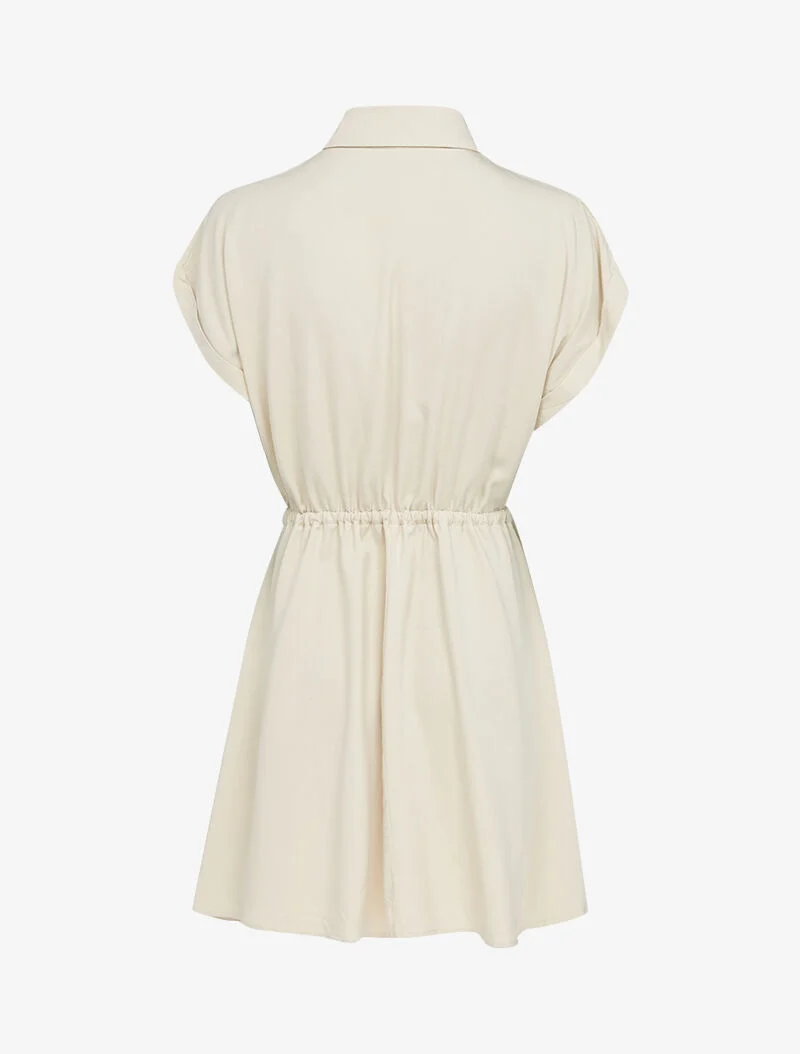 Kleid mit Fledermaus-Oberteil - beige