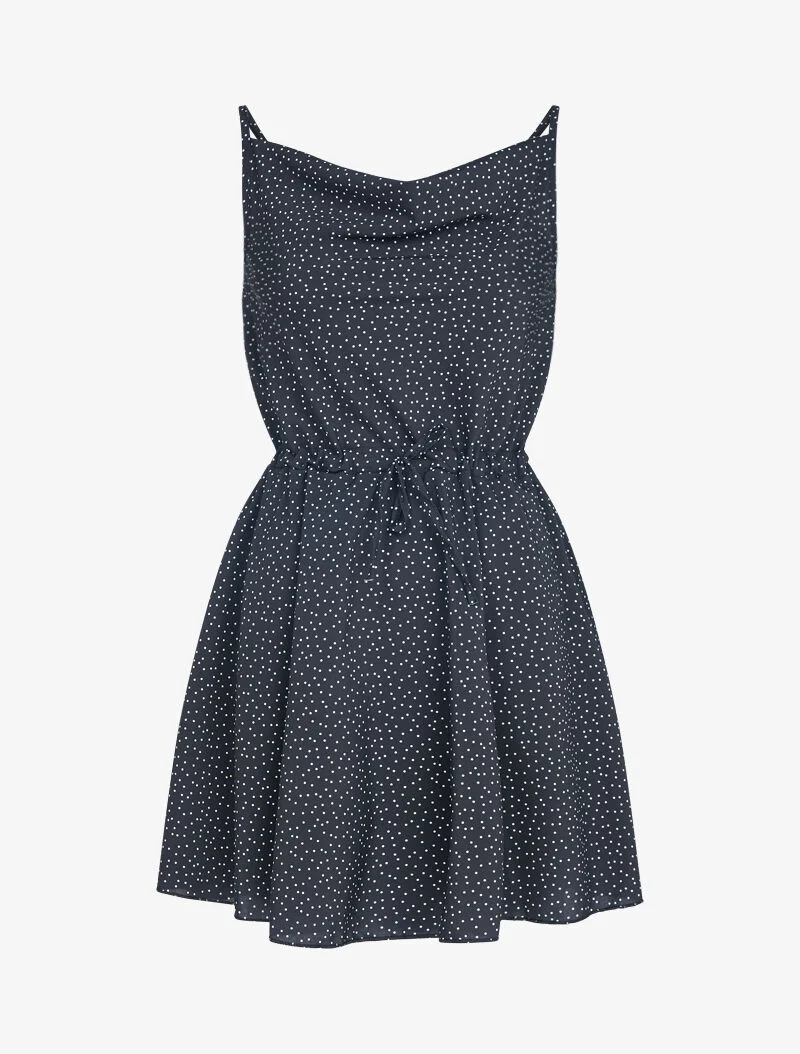 Kleid mit Punkten - schwarz