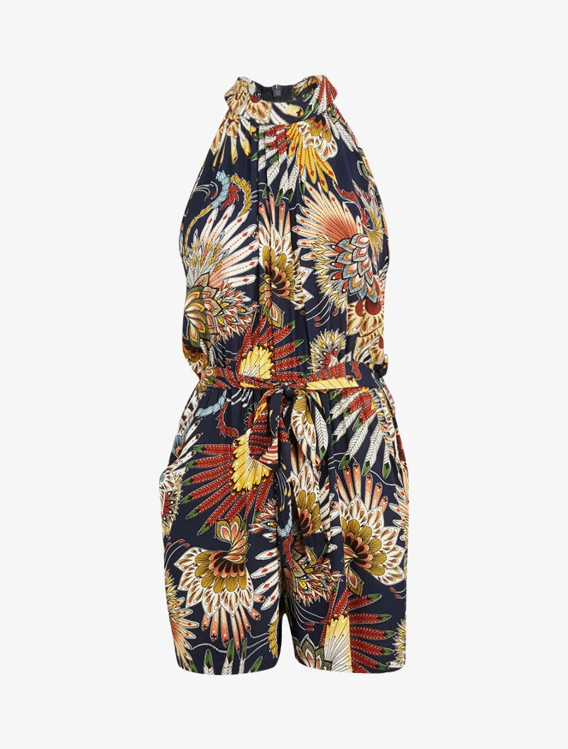 Grafikmuster-Overall - Marine