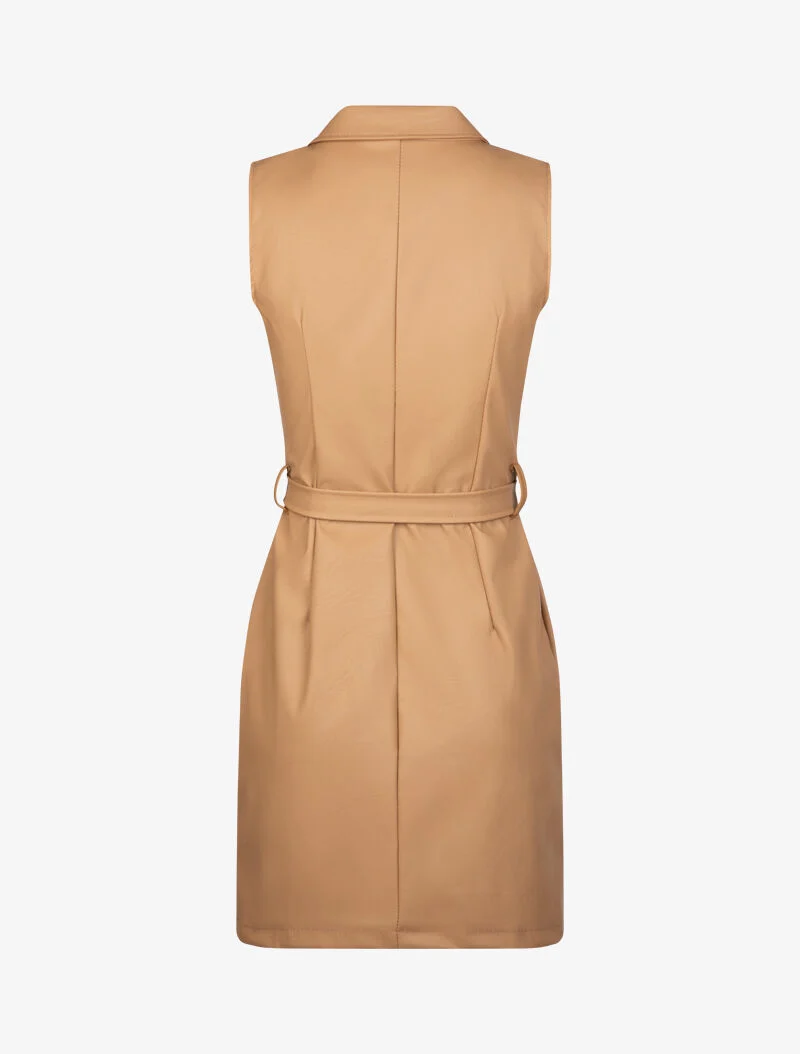 Kleid aus Kunstleder - Kamel