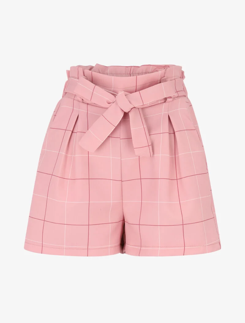 Karierte Minishorts - Rose