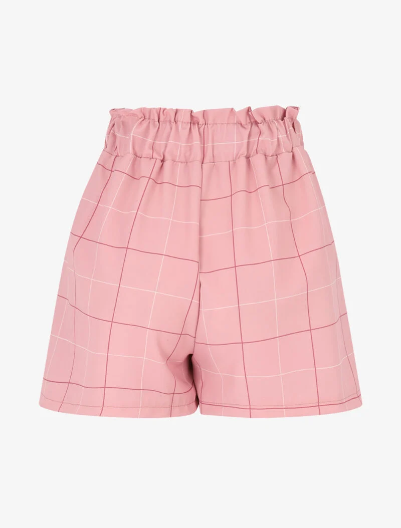 Karierte Minishorts - Rose