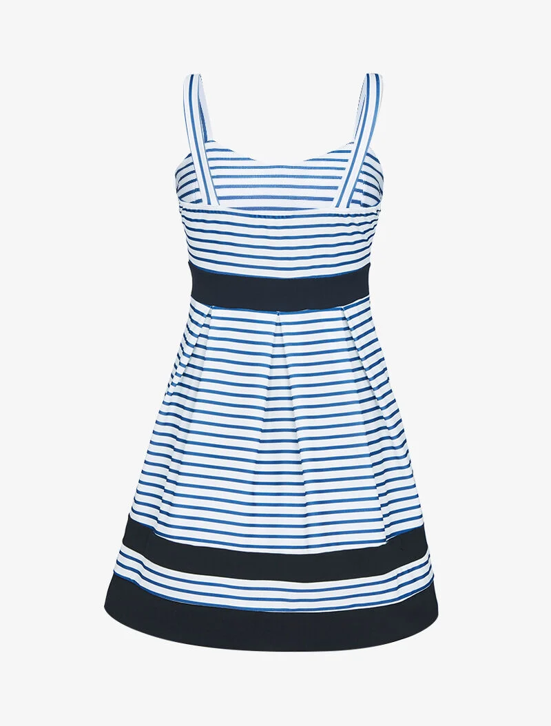Gestreiftes Kleid mit kontrastierenden Streifen - Marine