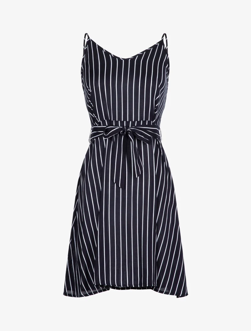 Kleid mit Streifenmuster - Marine