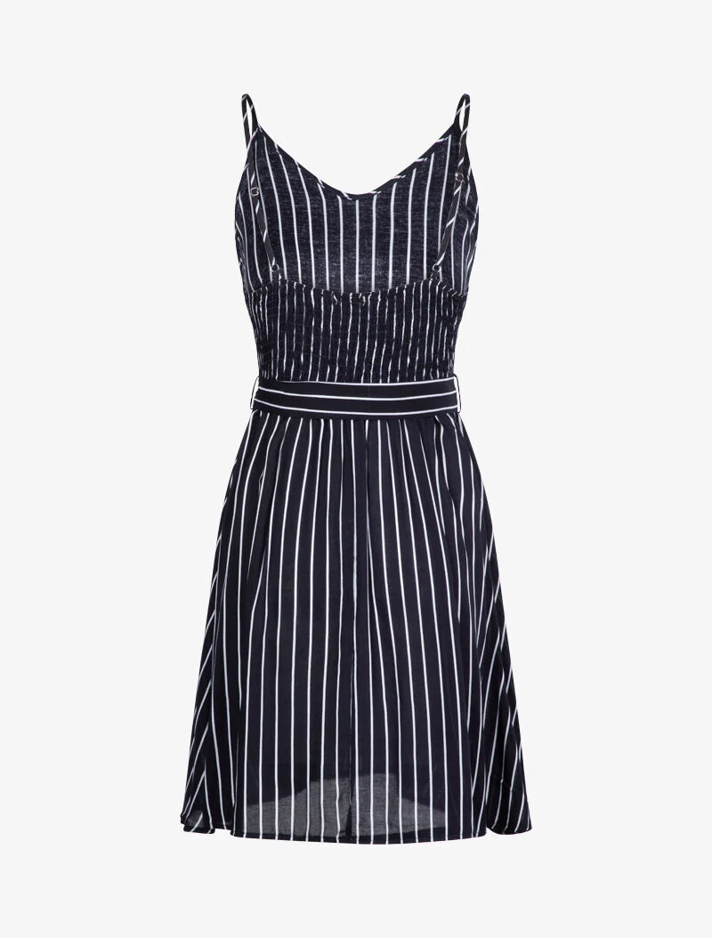 Kleid mit Streifenmuster - Marine